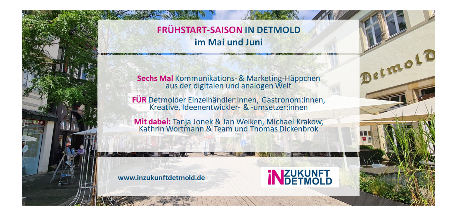 Zukunft Innenstadt Detmold: FRÜHSTART-Saison im Mai und Juni 2022
